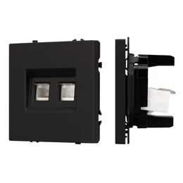 Фото #1 товара Механизм сдвоенной компьютерной розетки SCT-NOBE-MPC2-SFPL-BK (RJ-45, CAT6) (Arlight, -)
