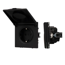 Фото #1 товара Механизм розетки влагозащищённый SCT-NOBE-MCP-SFPL-BK (230V, 16A) (Arlight, -)