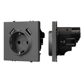 Фото #1 товара Механизм розетки с USB зарядкой SCT-NOBE-MUAA-SFPL-GR (230V, 16A) (Arlight, -)