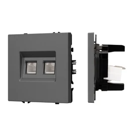 Фото #1 товара Механизм сдвоенной компьютерной розетки SCT-NOBE-MPC2-SFPL-GR (RJ-45, CAT6) (Arlight, -)