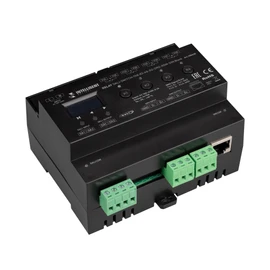 Фото #1 товара INTELLIGENT ARLIGHT Релейный модуль DALI-SWITCH-708-82-4G-D2-DRO-RDM-DIN Black (230V, 4x10A, DMX512) (IARL, IP20 Пластик, 5 лет)
