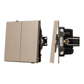 Фото #1 товара Механизм выключателя двухклавишный проходной SWT-TENDO-MKP2-PL-GD (230V, 10A) (Arlight, -)