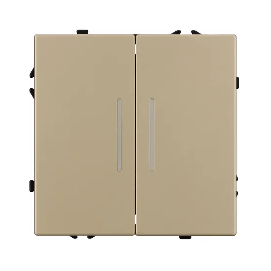 Фото #2 товара Механизм выключателя двухклавишный непроходной LED SWT-NOBE-MK02-SFPL-L-GD (230V, 10A) (Arlight, -)