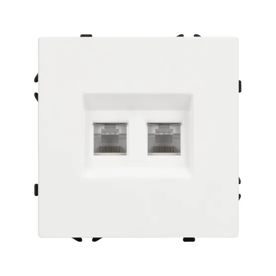Фото #2 товара Механизм сдвоенной компьютерной розетки SCT-NOBE-MPC2-SFPL-WH (RJ-45, CAT6) (Arlight, -)