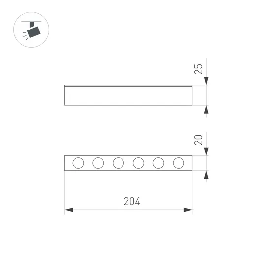 Фото #8 товара Светильник MAG-DOTS-25-L200-6W Warm3000 (BK, 30 deg, 24V) (Arlight, IP20 Металл, 5 лет)