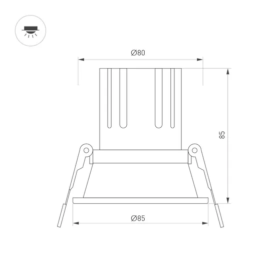 Фото #2 товара Светильник MS-FLOW-BUILT-R85-12W Day4000 (BK, 38 deg, 230V) (Arlight, IP20 Металл, 5 лет)