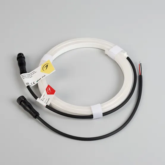 Фото #3 товара Светодиодная лента герметичная WAVE-SIDE-PU-A120-06x12mm 24V Warm3500 (8 W/m, IP68, 1m, wire x1) (Arlight, Вывод прямой, 3 года)