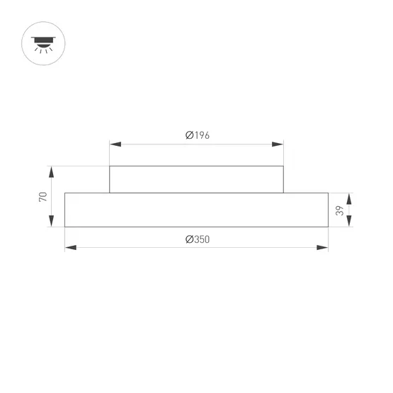 Фото #5 товара Светильник SP-ESTELY-R350-30W Warm3300-MIX (BK, 80 deg, 230V, TRIAC) (Arlight, IP20 Металл, 5 лет)