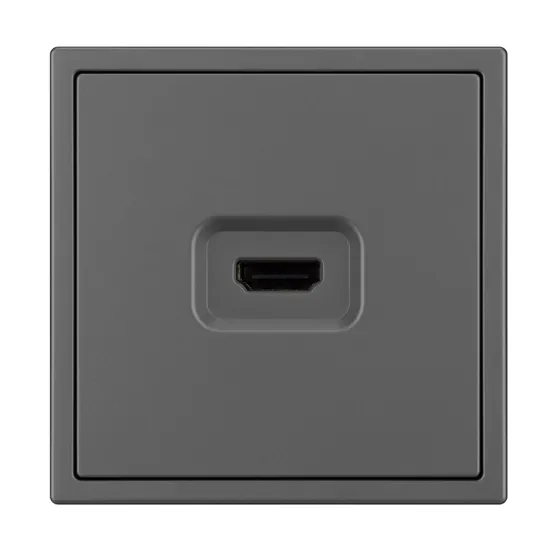 Фото #4 товара Механизм HDMI розетки SCT-NOBE-MHD1-SFPL-GR (Arlight, Серый базальт)