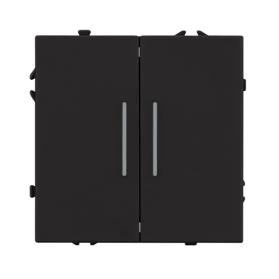 Фото #2 товара Механизм выключателя двухклавишный проходной LED SWT-NOBE-MKP2-SFPL-L-BK (230V, 10A) (Arlight, -)