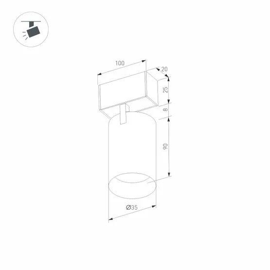 Фото #9 товара Светильник MAG-SPOT-25-R90-9W Warm3000 (BK, 30 deg, 24V) (Arlight, IP20 Металл, 5 лет)