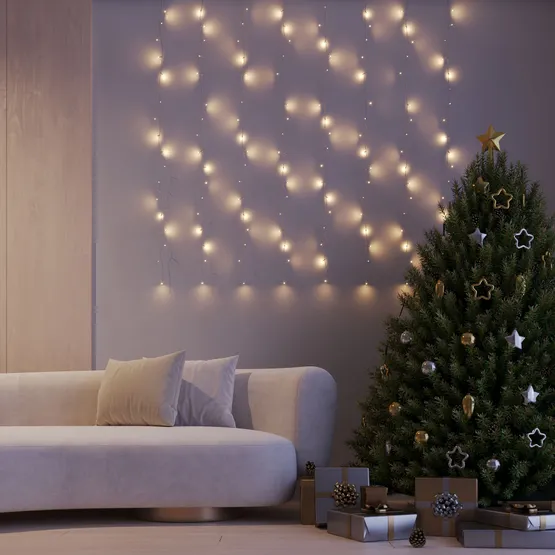 Фото #4 товара Светодиодная гирлянда ARD-CURTAIN-HOME-1500x1500-CLEAR-144LED Warm (230V, 6W) (Ardecoled, IP20)
