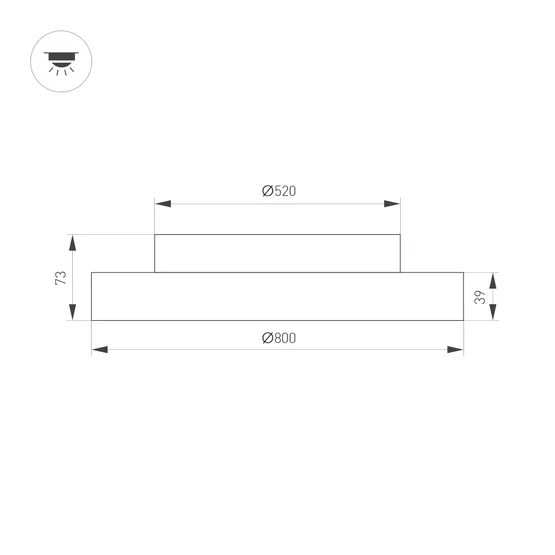 Фото #3 товара Светильник SP-ESTELY-R800-60W Warm2700 (BK, 80 deg, 230V, TRIAC) (Arlight, IP20 Металл, 5 лет)
