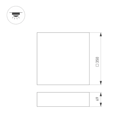 Фото #7 товара Светильник SP-QUADRO-S350x350-30W Day4000 (BK, 120 deg, 230V) (Arlight, IP40 Металл, 3 года)