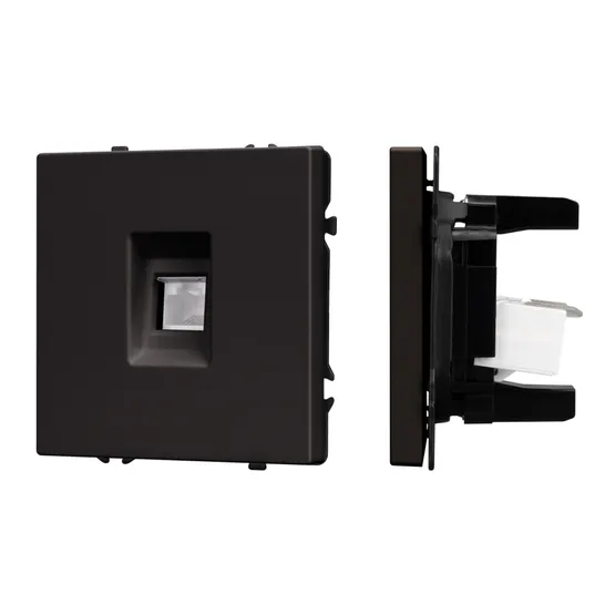 Фото #1 товара Механизм компьютерной розетки SCT-NOBE-MPC1-SFPL-BK (RJ-45, CAT6) (Arlight, -)