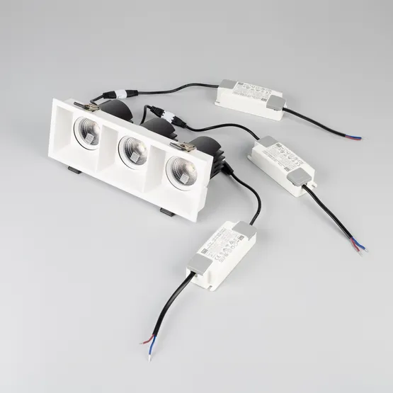 Фото #5 товара Светильник MS-FLOW-BUILT-S230x85-3x12W Warm3000 (WH, 15 deg, 230V) (Arlight, IP20 Металл, 5 лет)