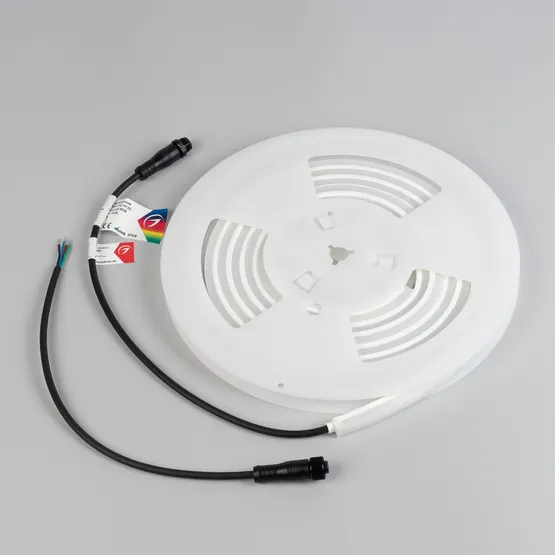Фото #6 товара Светодиодная лента герметичная WAVE-TOP-PU-H120-10x10mm 24V RGB (10 W/m, IP68, 3m, wire x1) (Arlight, Вывод боковой, 3 года)