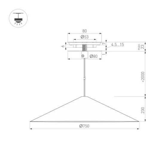 Фото #8 товара Светильник SP-MAKOTO-R750-14W Warm3000 (BK, 36 deg, 230V, TRIAC) (Arlight, IP20 Металл, 3 года)